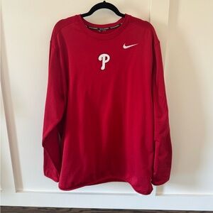 Nike Baseball Edition Philadelphia Phillies Red Long Sleeve Shirt with Logo XXL